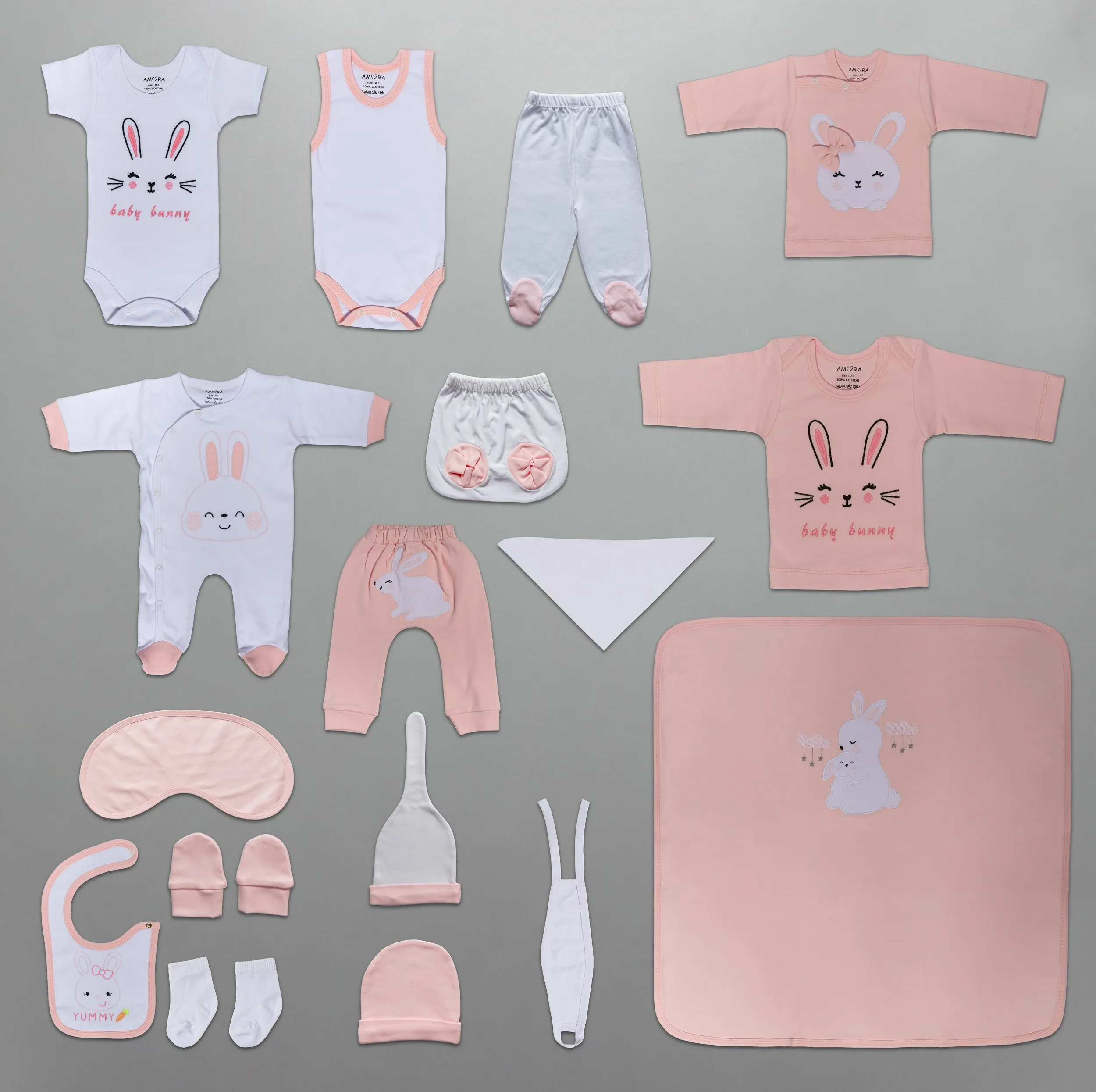 ست 19 تکه لباس نوزادی آمورا مدل Baby Bunny