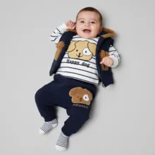 ست 3 تکه لباس نوزادی مدل Happy Dog کد So3