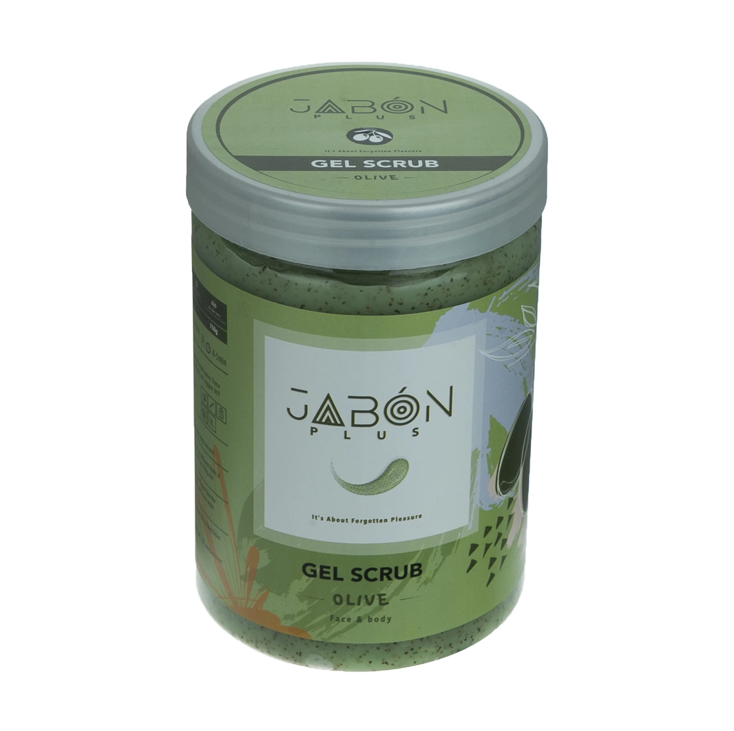 ژل اسکراب لایه بردار پوست ژبن پلاس مدل Olive وزن 750 گرم