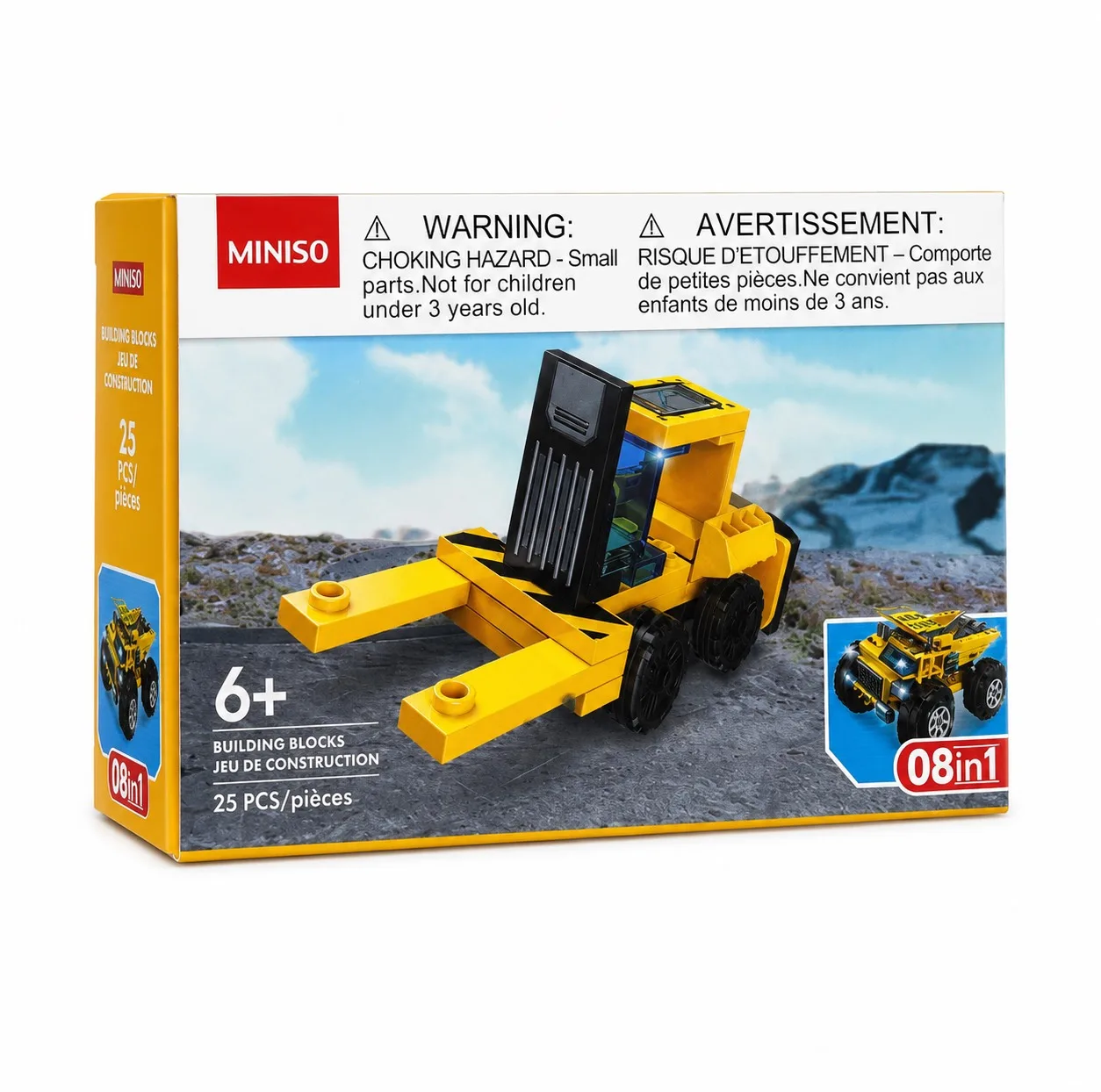 ساختنی 25 تکه مینیسو مدل Construction Vehicles Building Blocks طرح لیفتراک