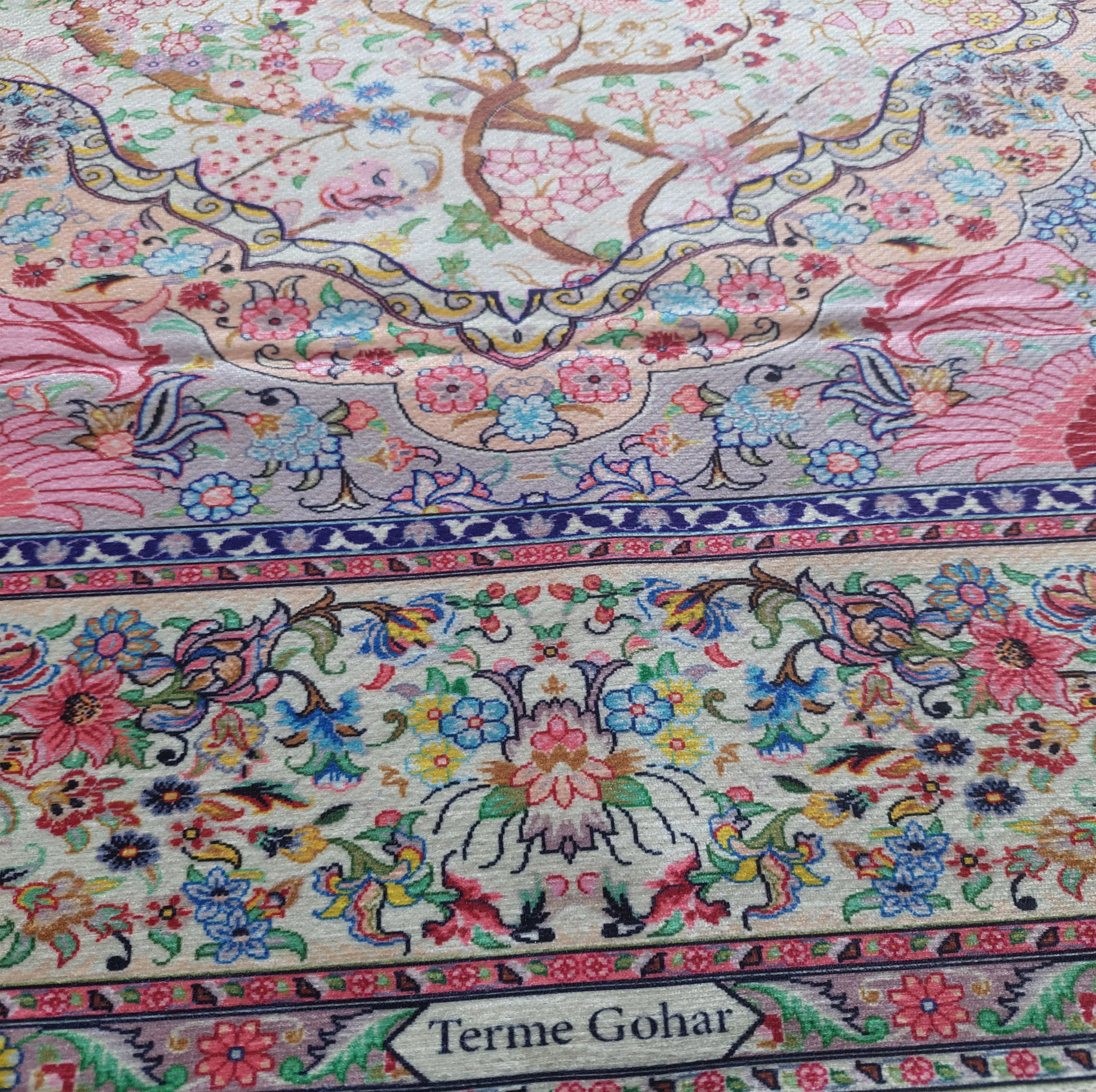 رومیزی مخمل طرح ترمه کد 150
