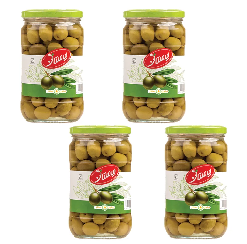 زیتون شور ممتاز بیدستان - 670 گرم بسته 4 عددی