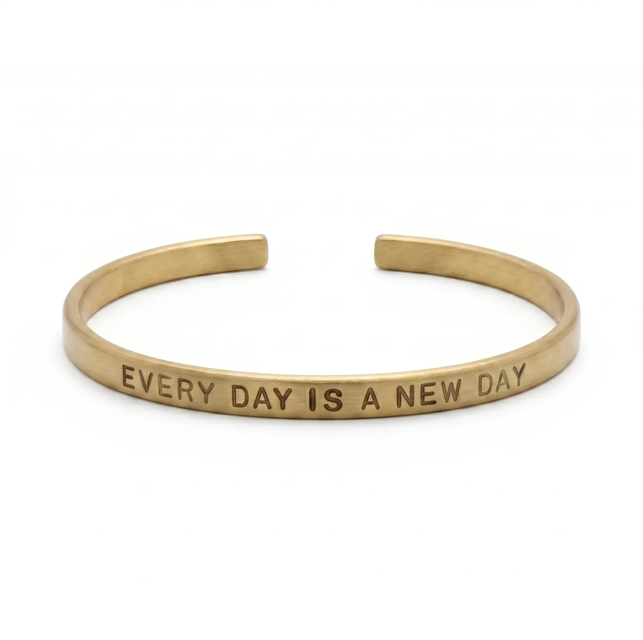 بنگل مدل برنجی طرح EVERY DAY IS A NEW DAY