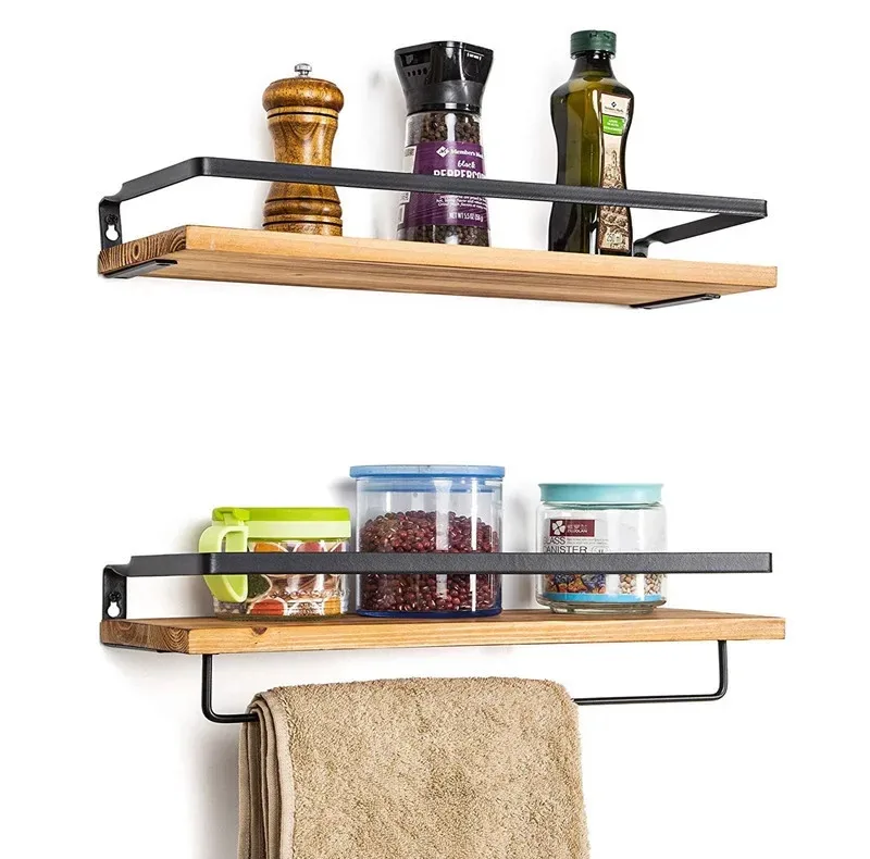 شلف دیواری مدل Wooden بسته 2 عددی