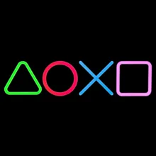 چراغ نئونی طرح آیکون دسته پلی استیشن کد PS45X15