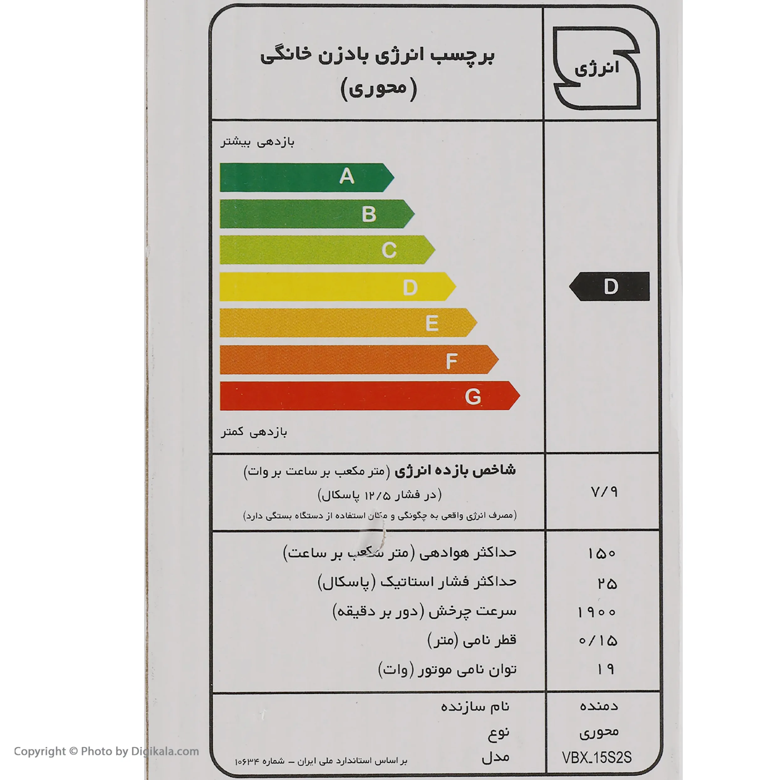 هواکش دمنده سری AXILINE مدل VBX-15S2S