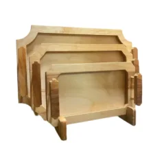 سینی چوبی مدل مستطیل کد NK13 مجموعه 3 عددی