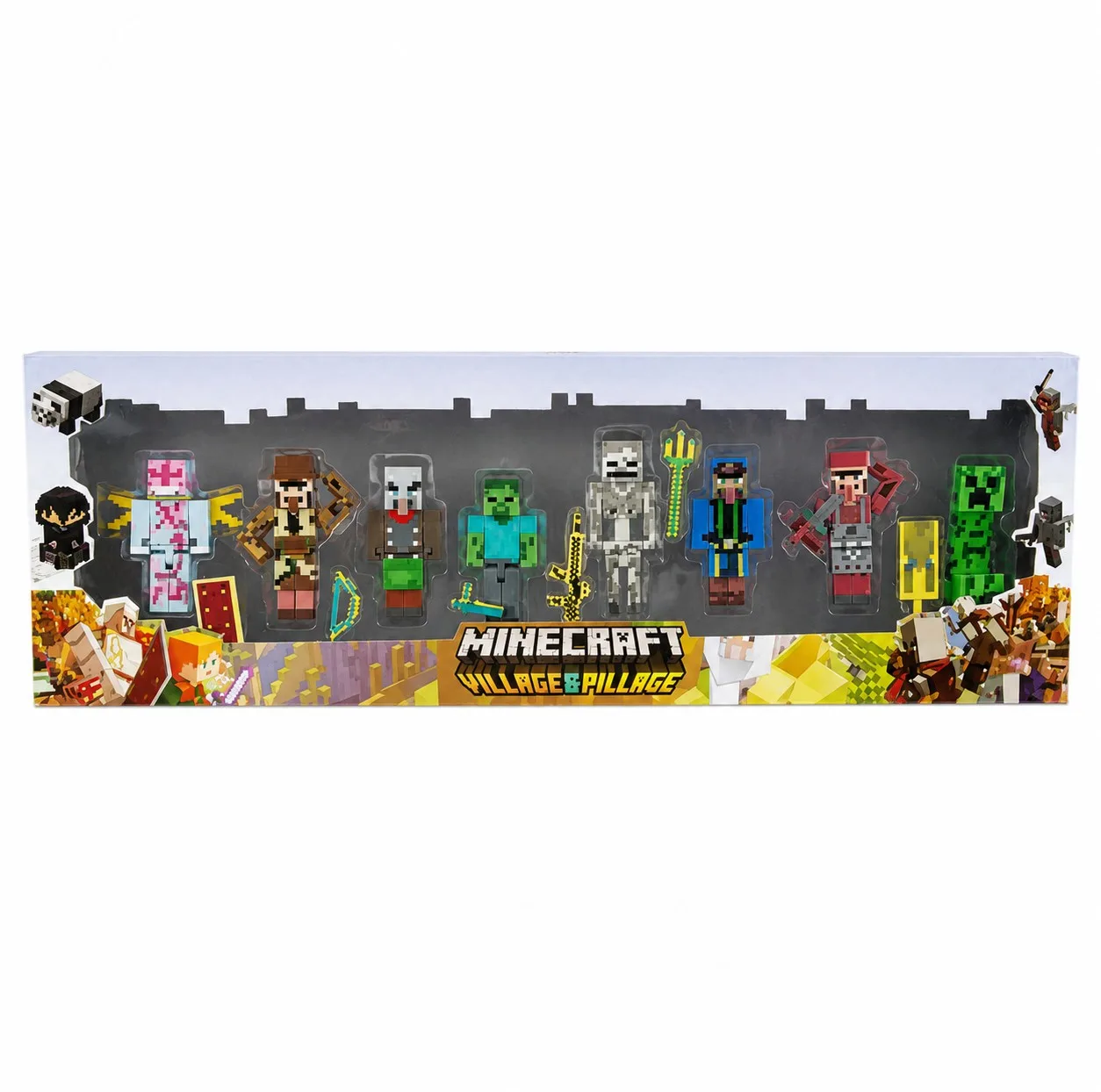 فیگور مدل ماینکرافت طرح Village &Pillage  ارتفاع 7 سانتی‌متر مجموعه 8 عددی