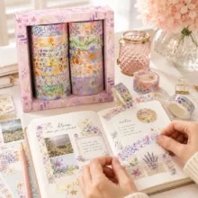 چسب کاغذی مدل Floral عرض 2 سانتی متر بسته 12 عددی