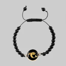 دستبند سنگی زنانه زرمان مدل نماد ماه اسفند کد CBM-O-B012