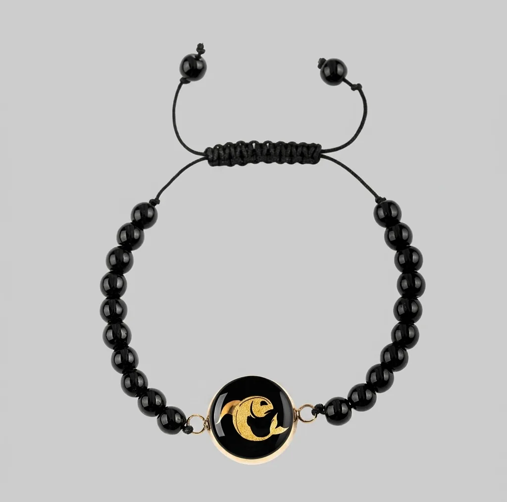 دستبند سنگی زنانه زرمان مدل نماد ماه اسفند کد CBM-O-B012