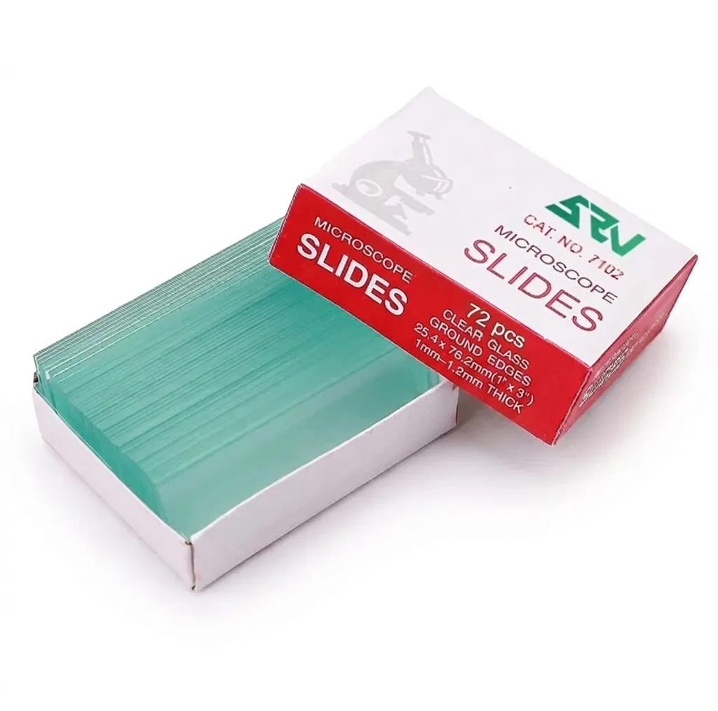 اسلاید میکروسکوپ مدل شیشه ای کد 72PCS بسته 72 عددی