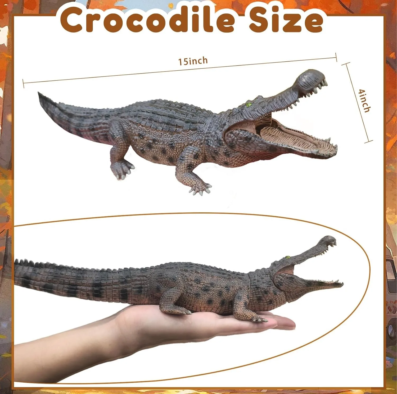 اکشن فیگور مدل کروکودیل فک متحرک طرح CROCODILE ارتفاع 5 سانتیمتر