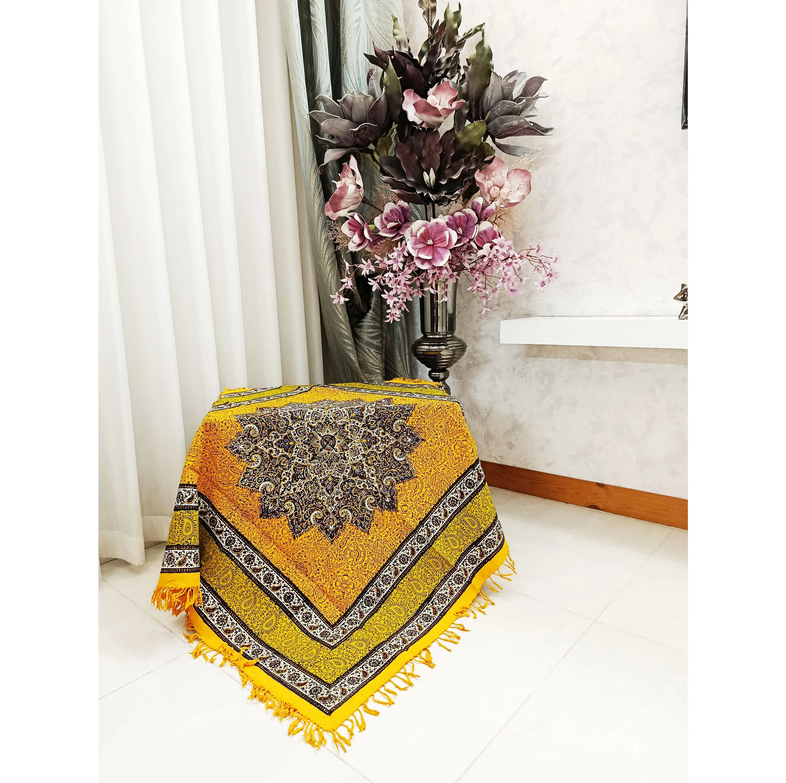 رومیزی قلمکار مدل ترنج T100