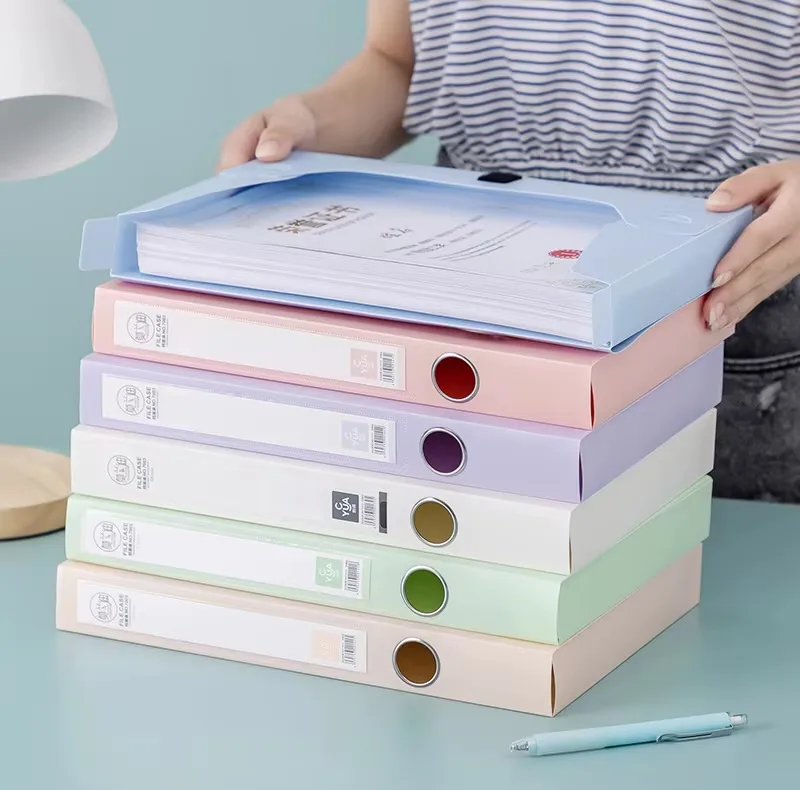 پوشه دکمهدار مدل File Case macaron سایز A4