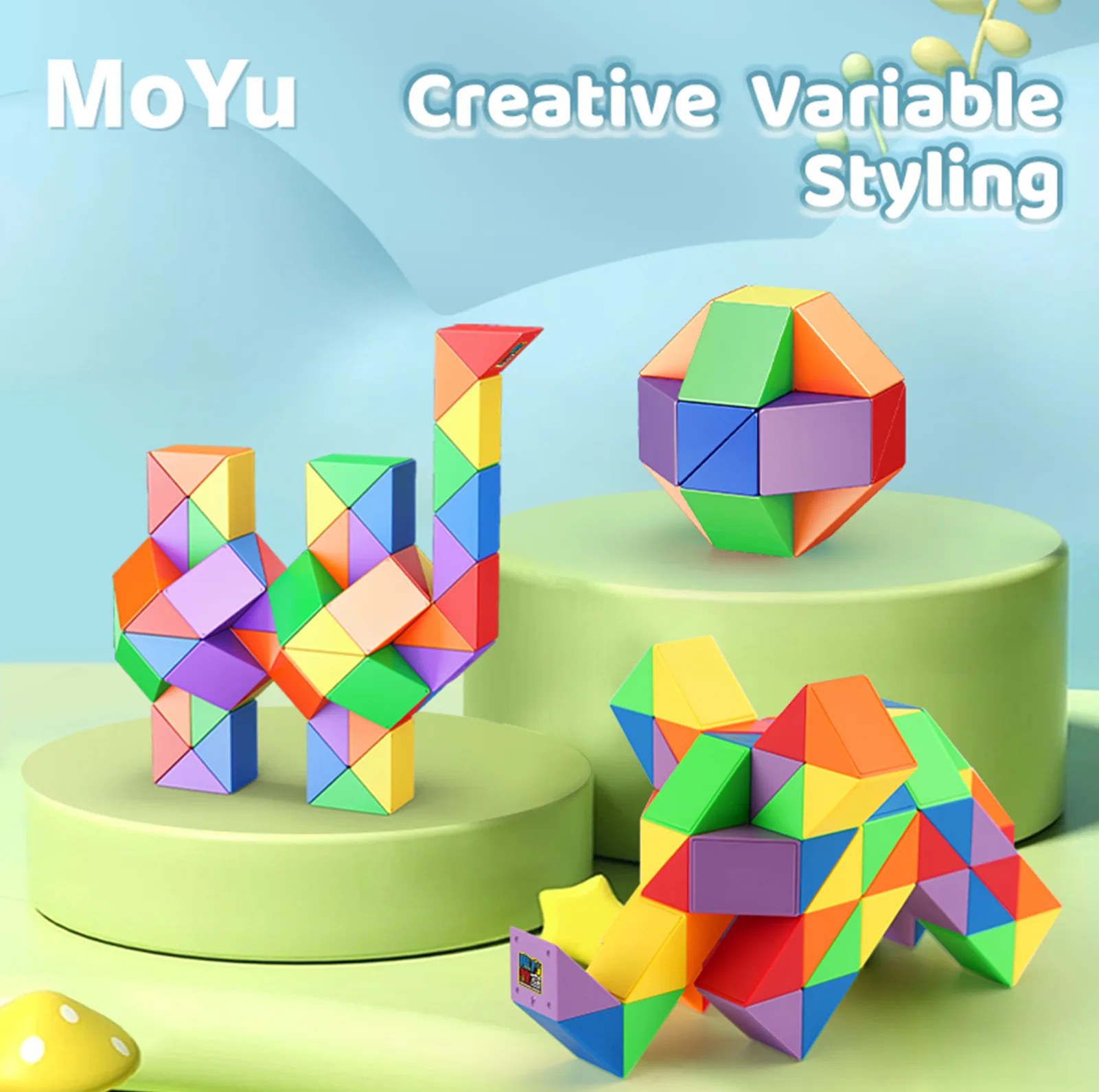 مکعب روبیک موفنگ جیااوشی مدل ماری 60 قطعه چند رنگ مویو Moyu Magic Snake 60 pcs