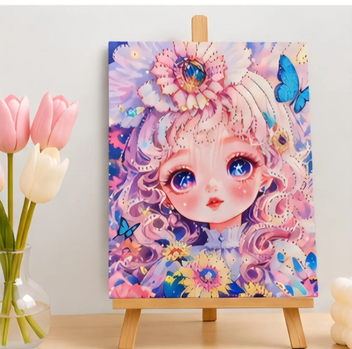 بازی آموزشی مدل نقاشی الماسی 30*23طرح شاهدخت پروانه