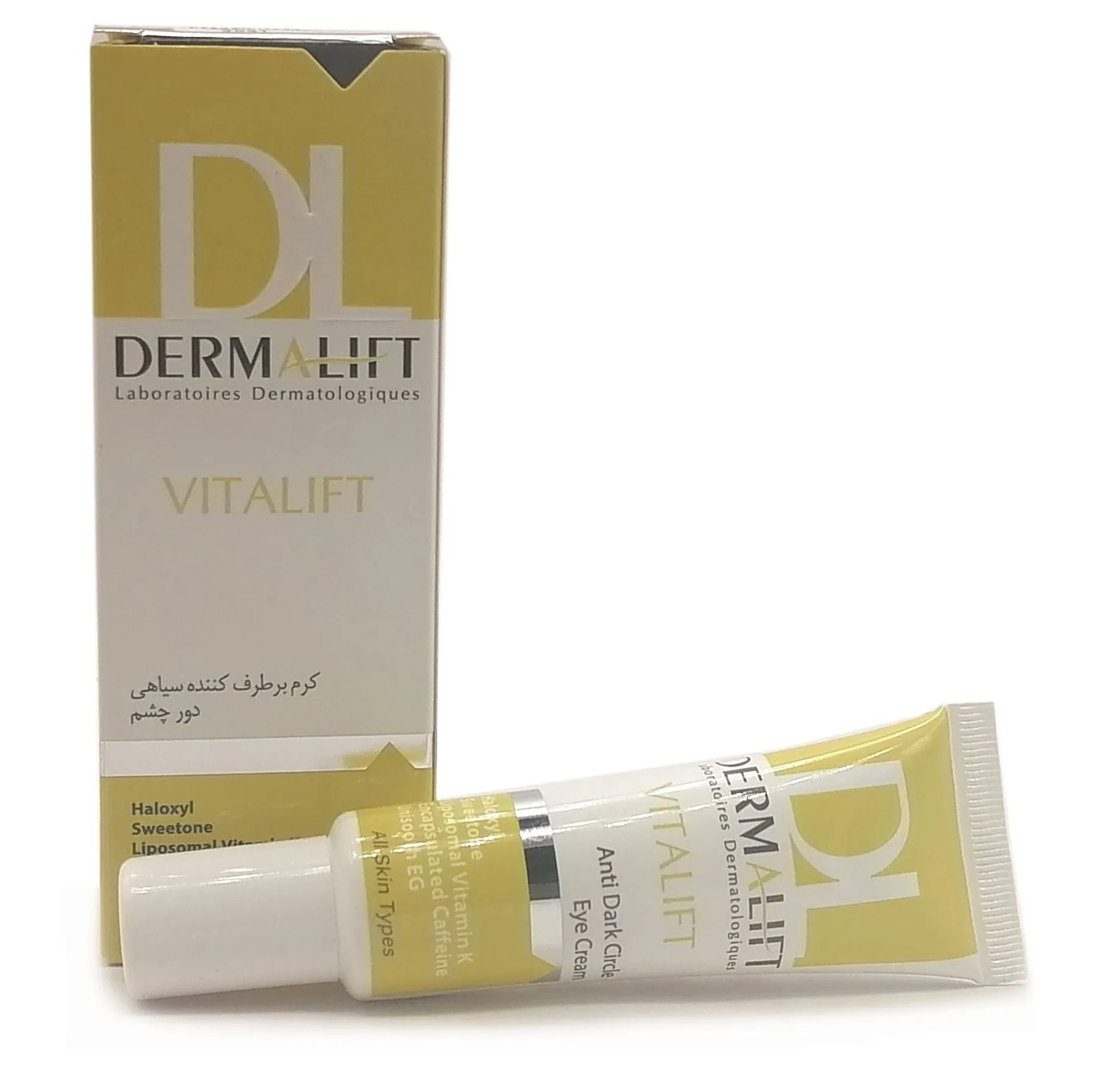 کرم دور چشم درمالیفت مدل Vitalift Anti Dark حجم 25 میلی لیتر