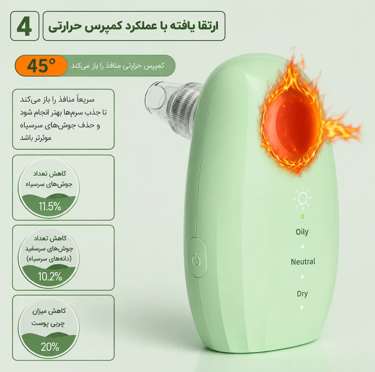 میکرودرم مدل Hot Compress به همراه 5 عدد سری