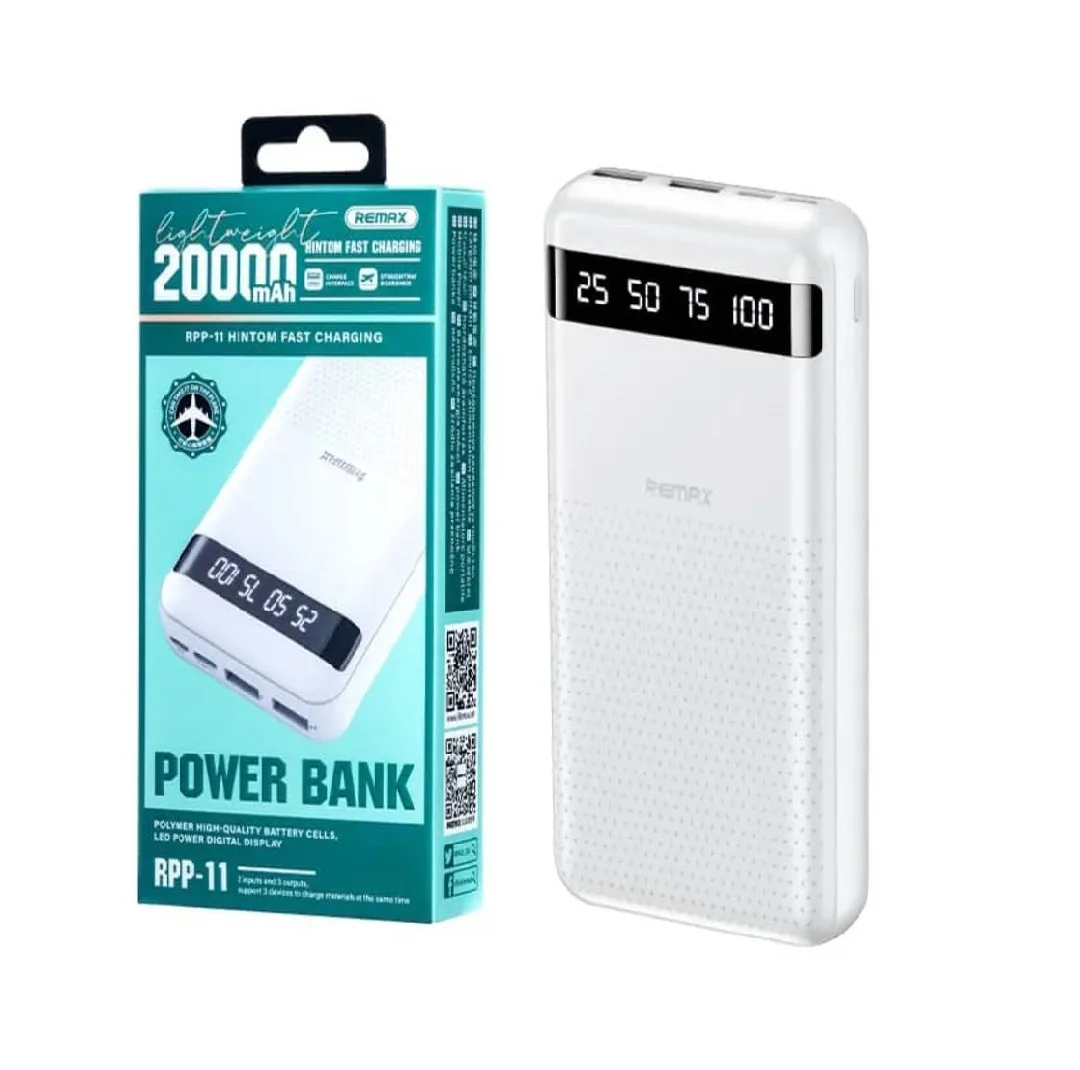 پاوربانک ریمکس مدل RPP 11 ظرفیت 20000 میلی آمپر ساعت