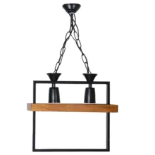 لوستر 2 شعله شاهان تک مدل wood12