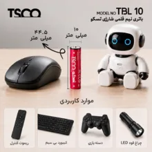 باتری نیمقلمی شارژی تسکو مدل TBL10 با درگاه USB-C به همراه کابل شارژ با ظرفیت (220mAh) بسته دو عددی