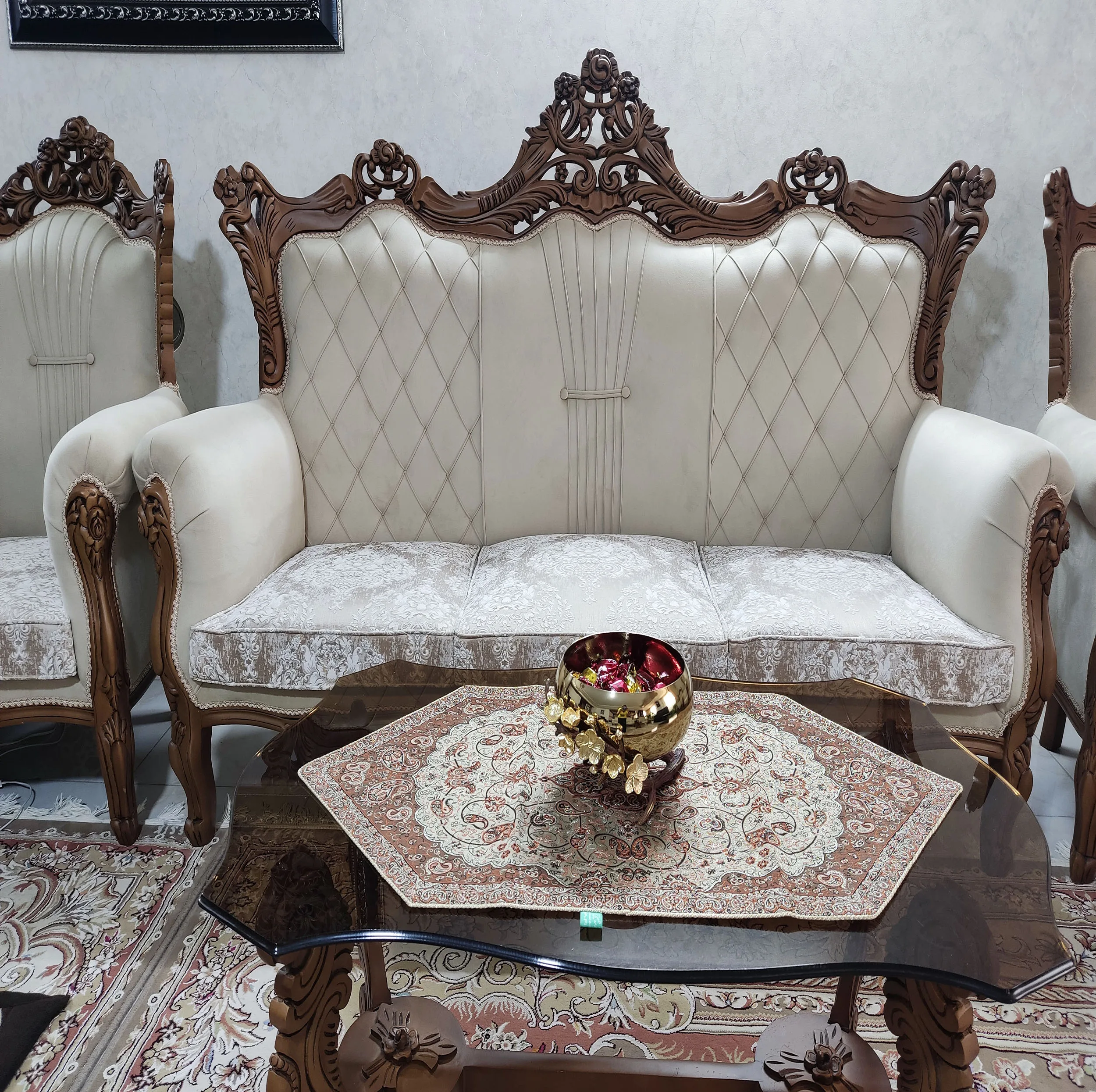 ست 3 تکه رومیزی ترمه مدل شاه عباسی کد 688