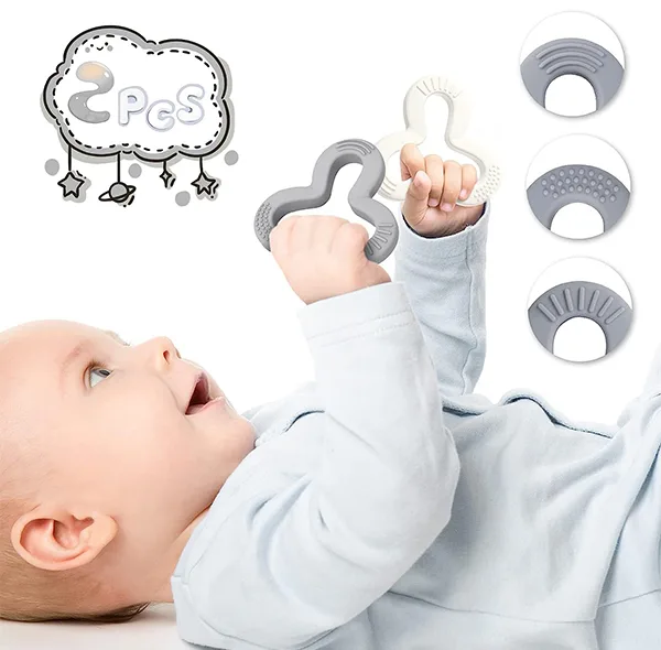 دندان گیر کودک هیروشی مدل Silicone Shamrock Teether بسته 2 عددی