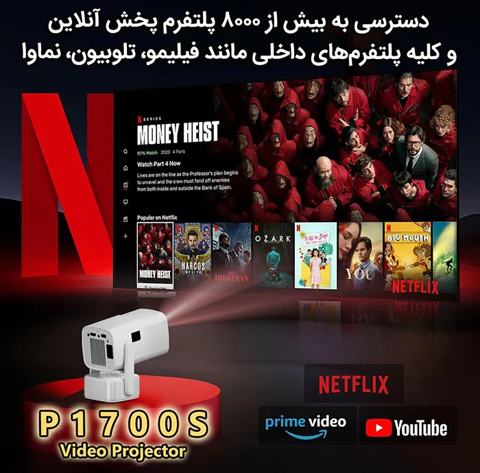 ویدئو پروژکتور مدل P1700S با وضوح تصویر 4K