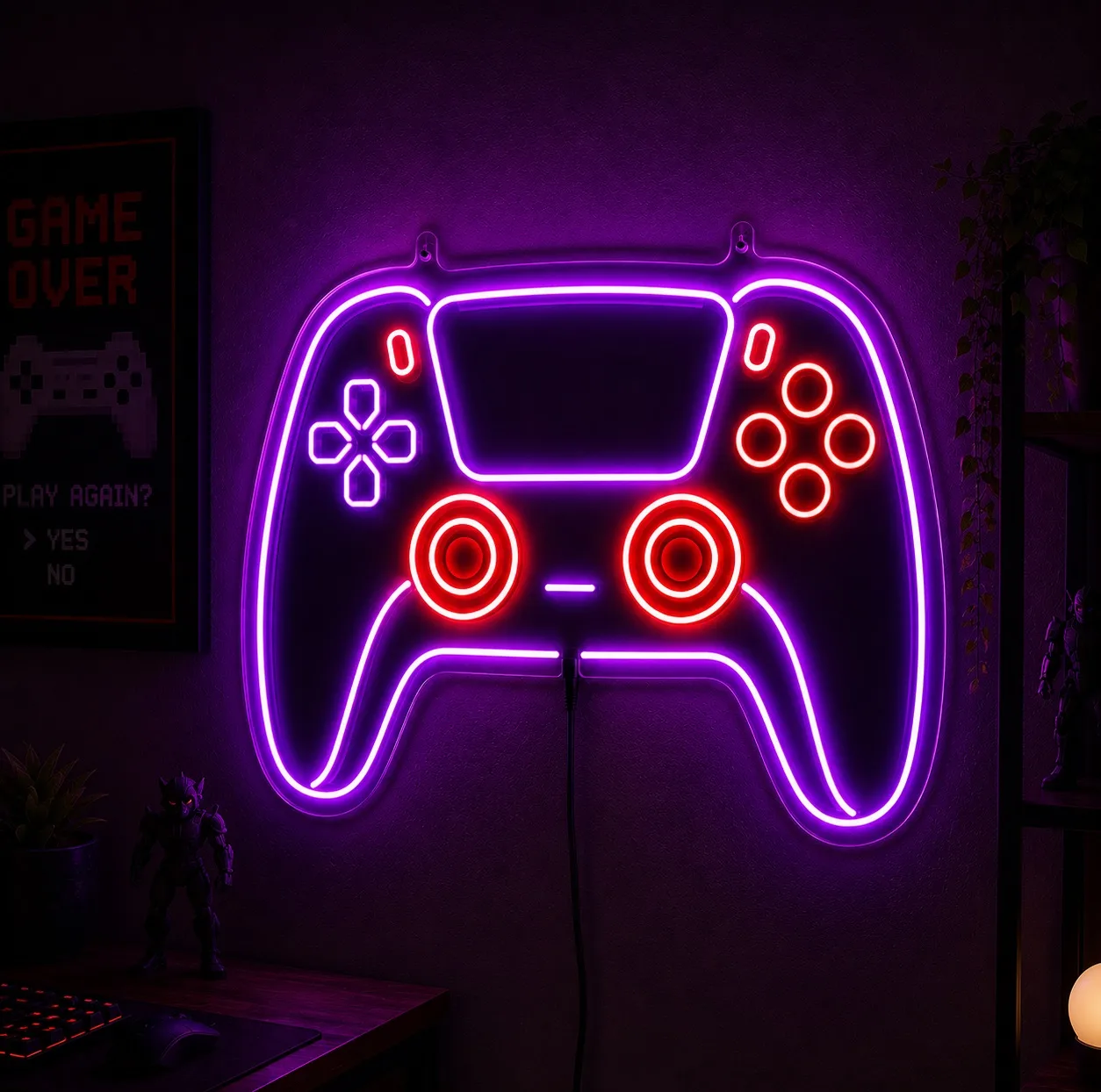 تابلو نئون گیمینگ طرح دسته ps5 کد A2