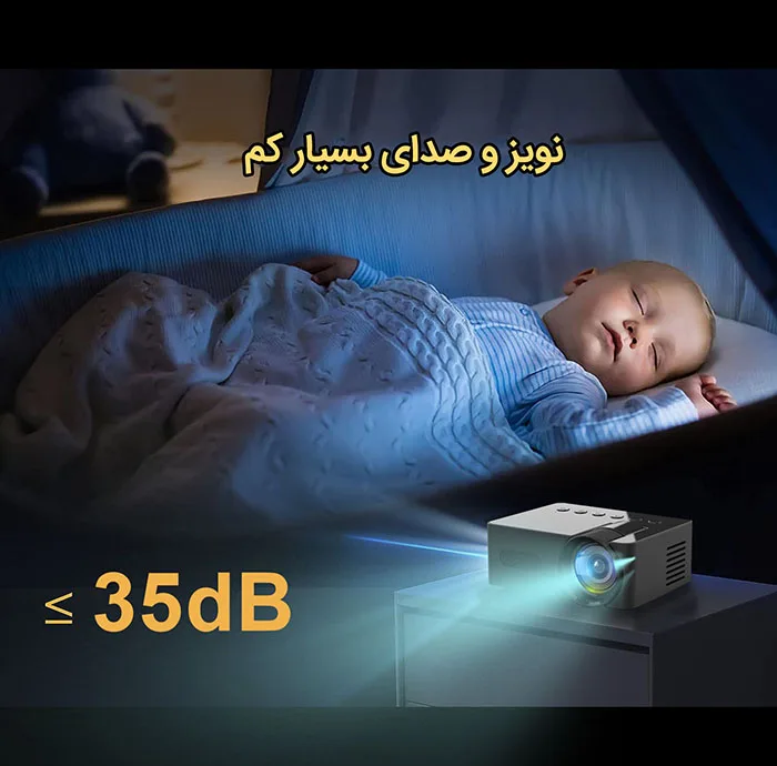 مینی ویدئو پروژکتور مدل T100 با وضوح نمایش 320x180