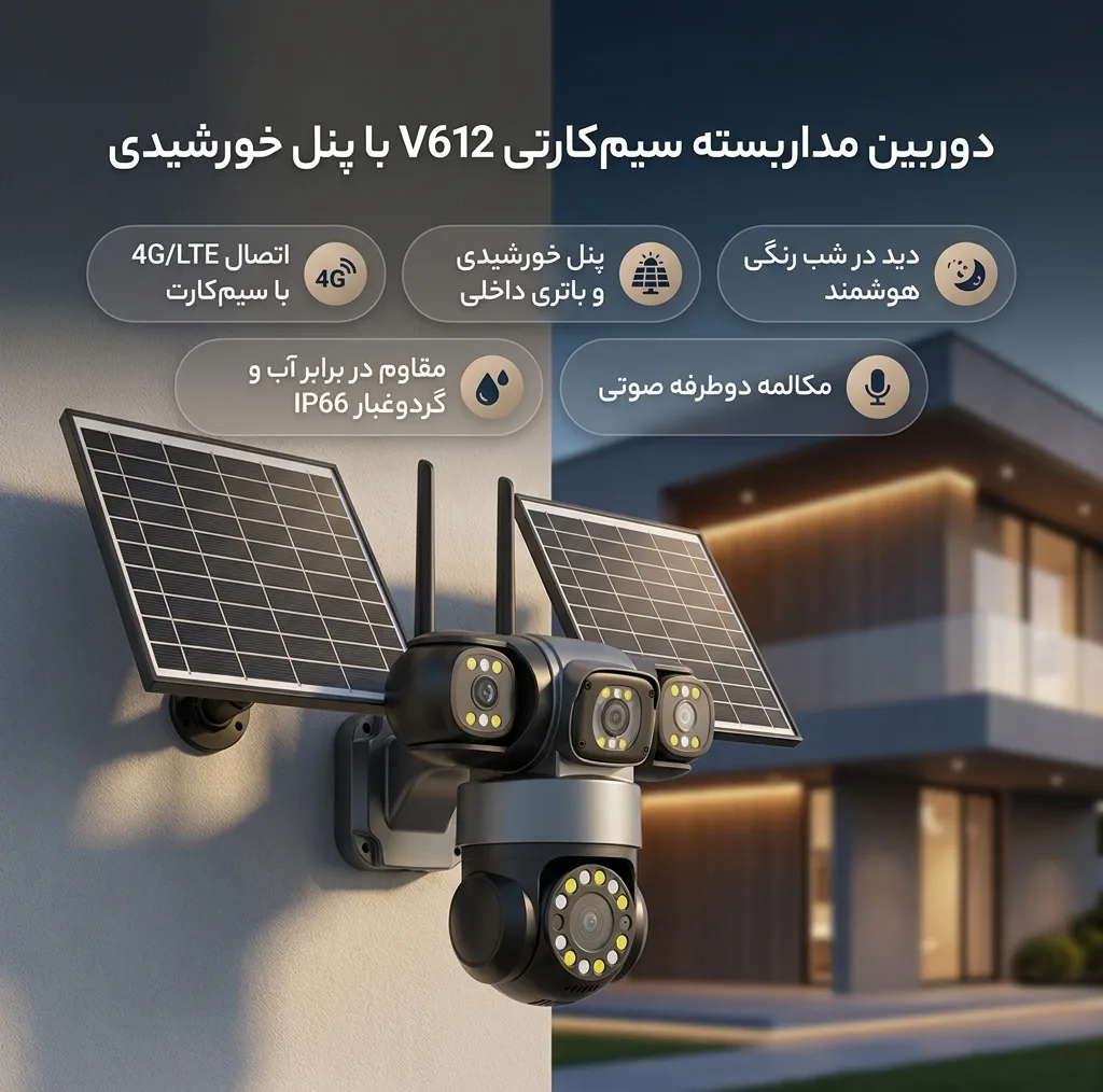 دوربین مداربسته تحت شبکه سیمکارتی مدل V612