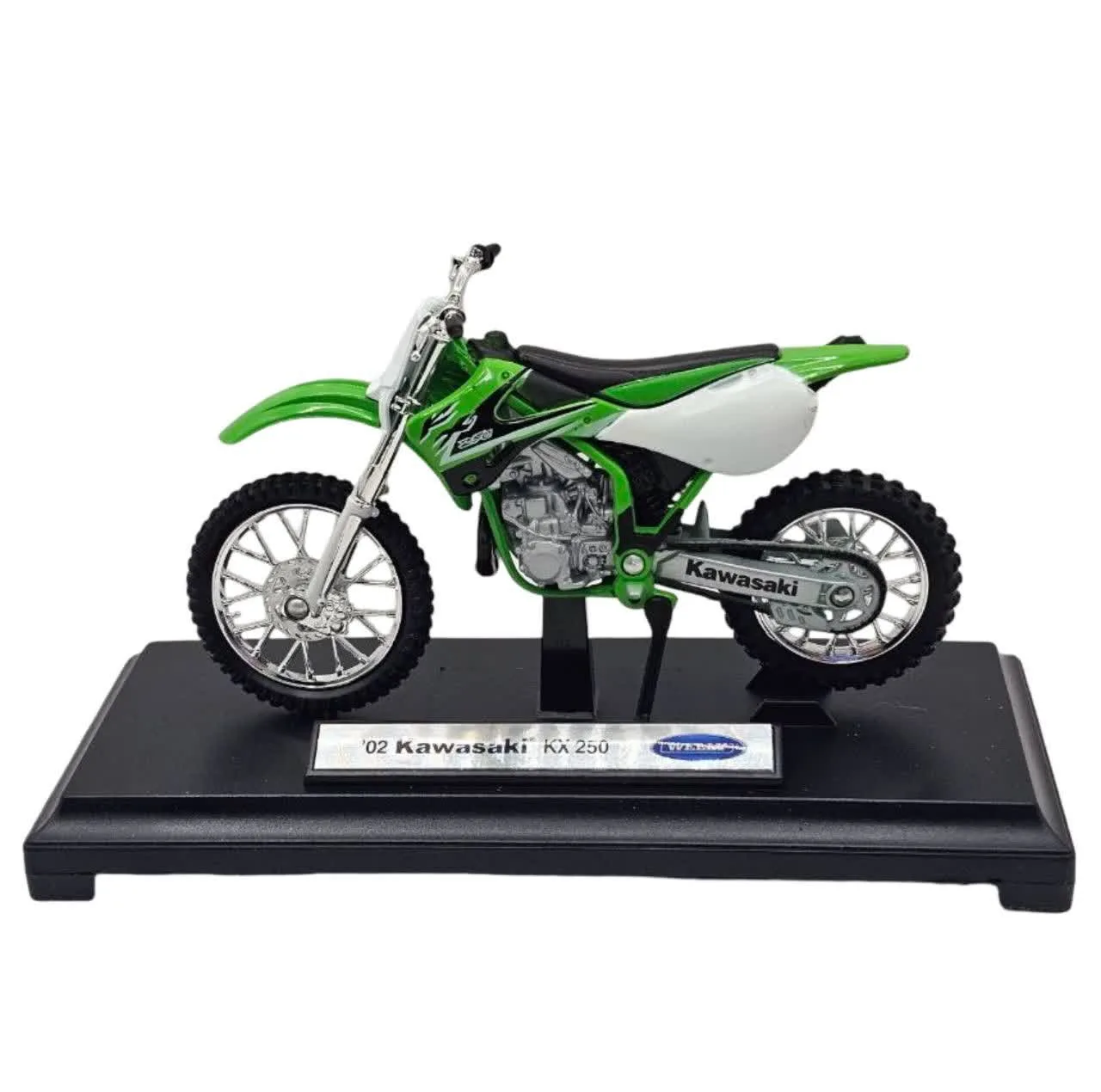 ماکت موتور بازی ناب سل مدل کاوازاکی ولی فلزی اسپرت کد KAWASAKI KX250 NAAB001 با قابلیت جک، چرخ و فرمان متحرک