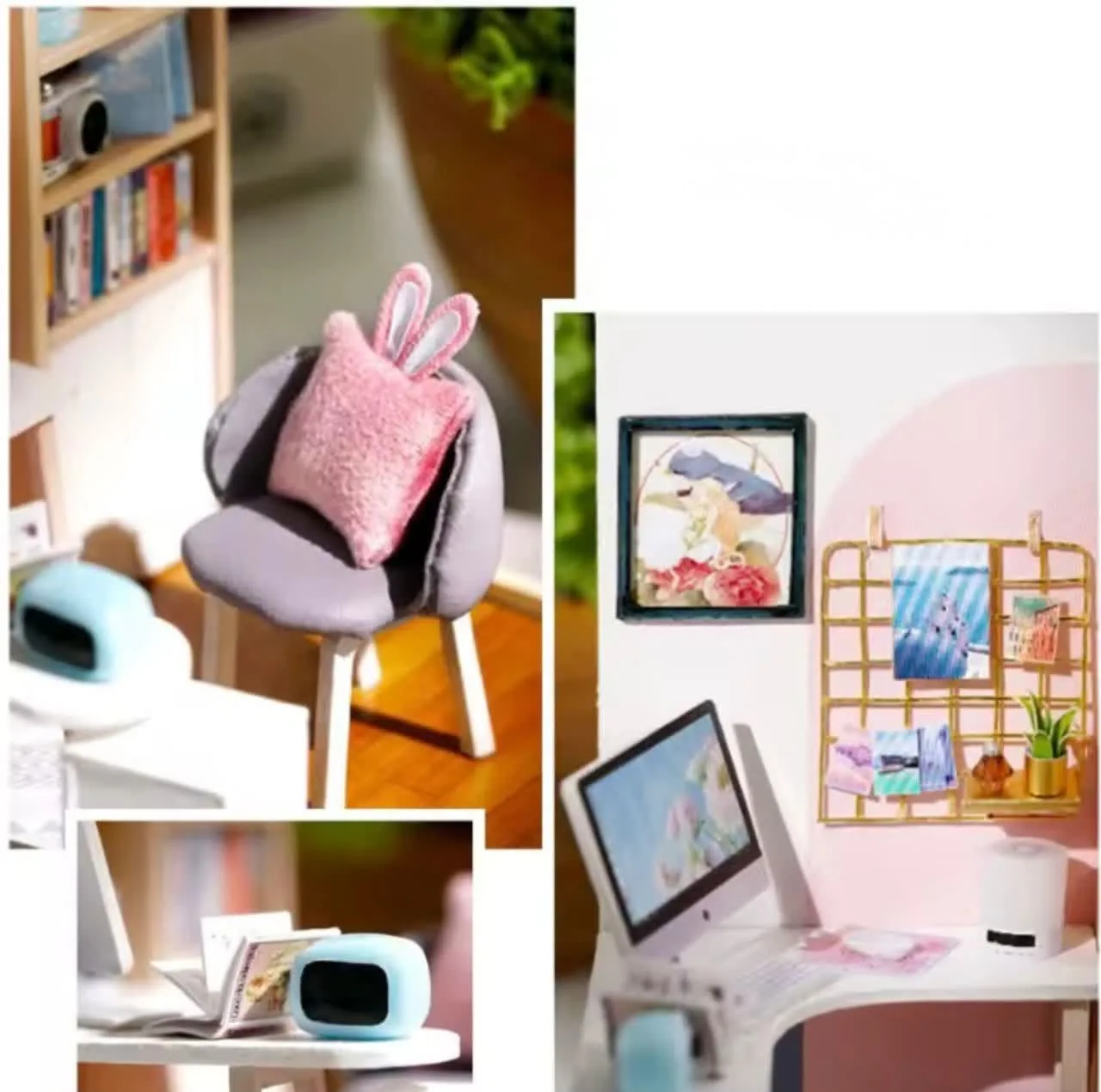 کیت ساختنی 300 تکه ناب سل مدل پازل خانه مینیاتوری چوبی چراغدار سه بعدی TQ-030 کد WORLD OF CREATIVITY CUTEROOM DIY HOUSE DO IT YOURSELF