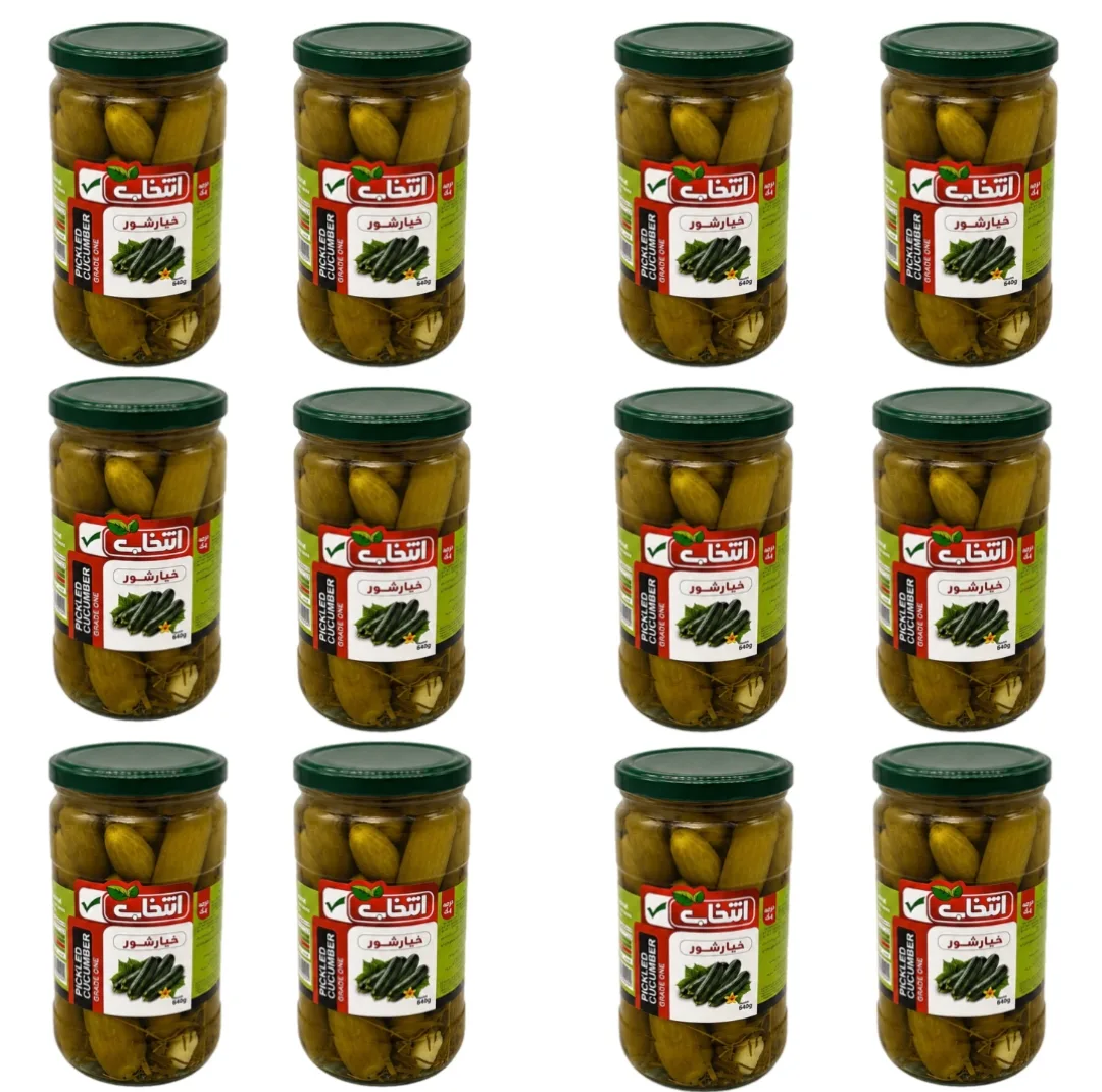 خیارشور درجه یک انتخاب - 640 گرم بسته 12 عددی