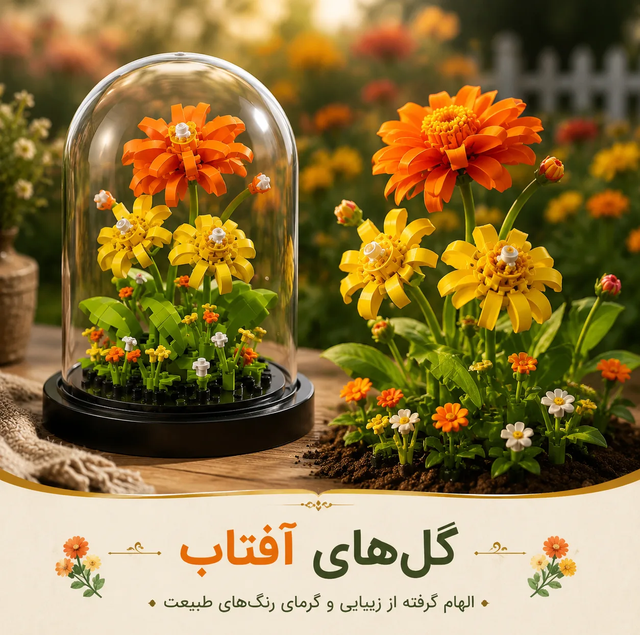 ساختنی 285 تکه مدل مزرعه گل آهار رنگارنگ کد 7239