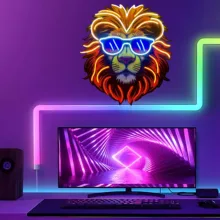 چراغ نئونی طرح شیر چاپ uv