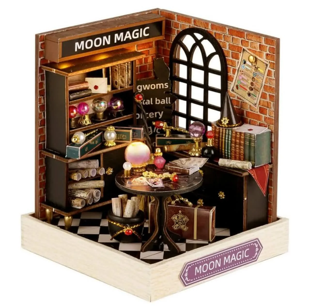 کیت ساختنی 300 تکه ناب سل مدل پازل چوبی خانه مینیاتوری چراغدار کد MOON MAGIC CUTEROOM DIY HOUSE DO IT YOURSELF