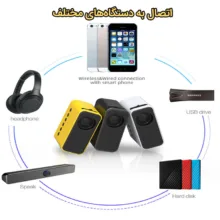 مینی ویدئو پروژکتور مدل T500 با کیفیت تصویر 320*240