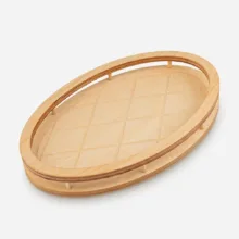 سینی بدون دسته مدل بیضی طرح سبد سایز 36×24 سانتی متر