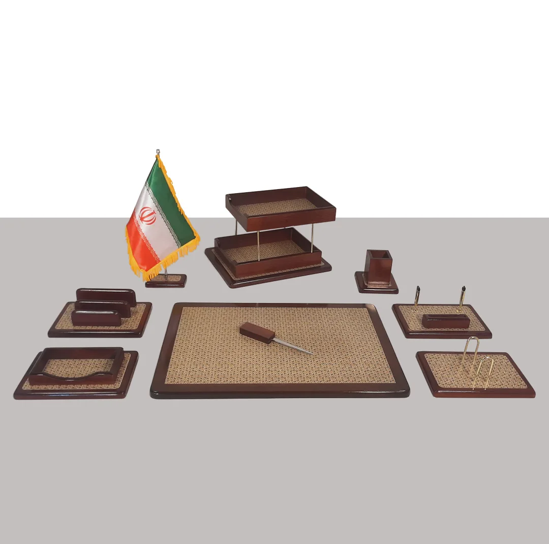 ست لوازم اداری رومیزی طرح خاتم مدل GK مجموعه 9 عددی
