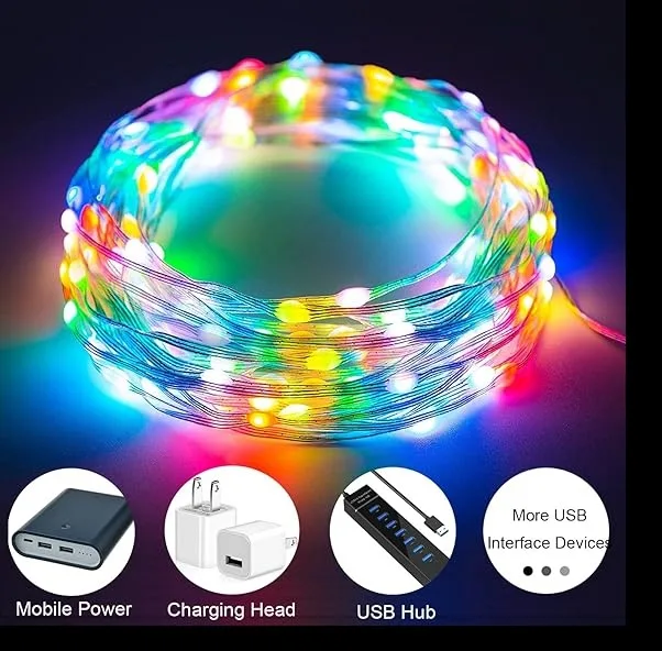 ریسه ال ای دی مدل فول کالر هوشمند بلوتوثی کد RGB IC usb 5v طول 10 متر