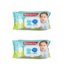 دستمال مرطوب پاک کننده کودک دافی (Daffi) مدل Extra سبز بسته 100 عددی مجموعه 2 عددی