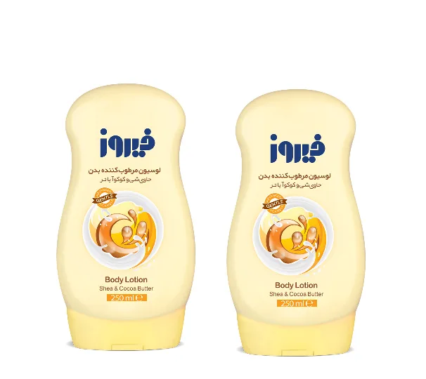 لوسیون مرطوب کننده بدن فیروز (Firooz) حاوی شی و کوکوآ باتر حجم 250 میلی‌لیتر مجموعه 2 عددی