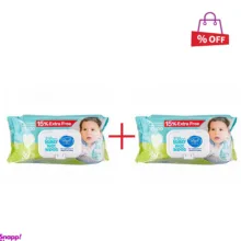 دستمال مرطوب پاک کننده کودک دافی (Daffi) مدل Extra سبز بسته 100 عددی مجموعه 2 عددی