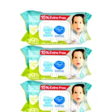 دستمال مرطوب کودک دافی (Dafi) مدل Sb100 بسته 100 عددی مجموعه 3 عددی