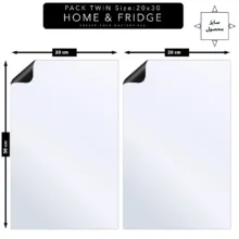 تخته وایت‌برد هوم اند فریج مدل TWIN BOARD H&F سایز 20x30x0.05 سانتی‌متر بسته 2 عددی