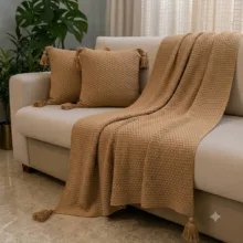 شال مبل و تخت مدل حصیری سایز 210×140 سانتی‌متر