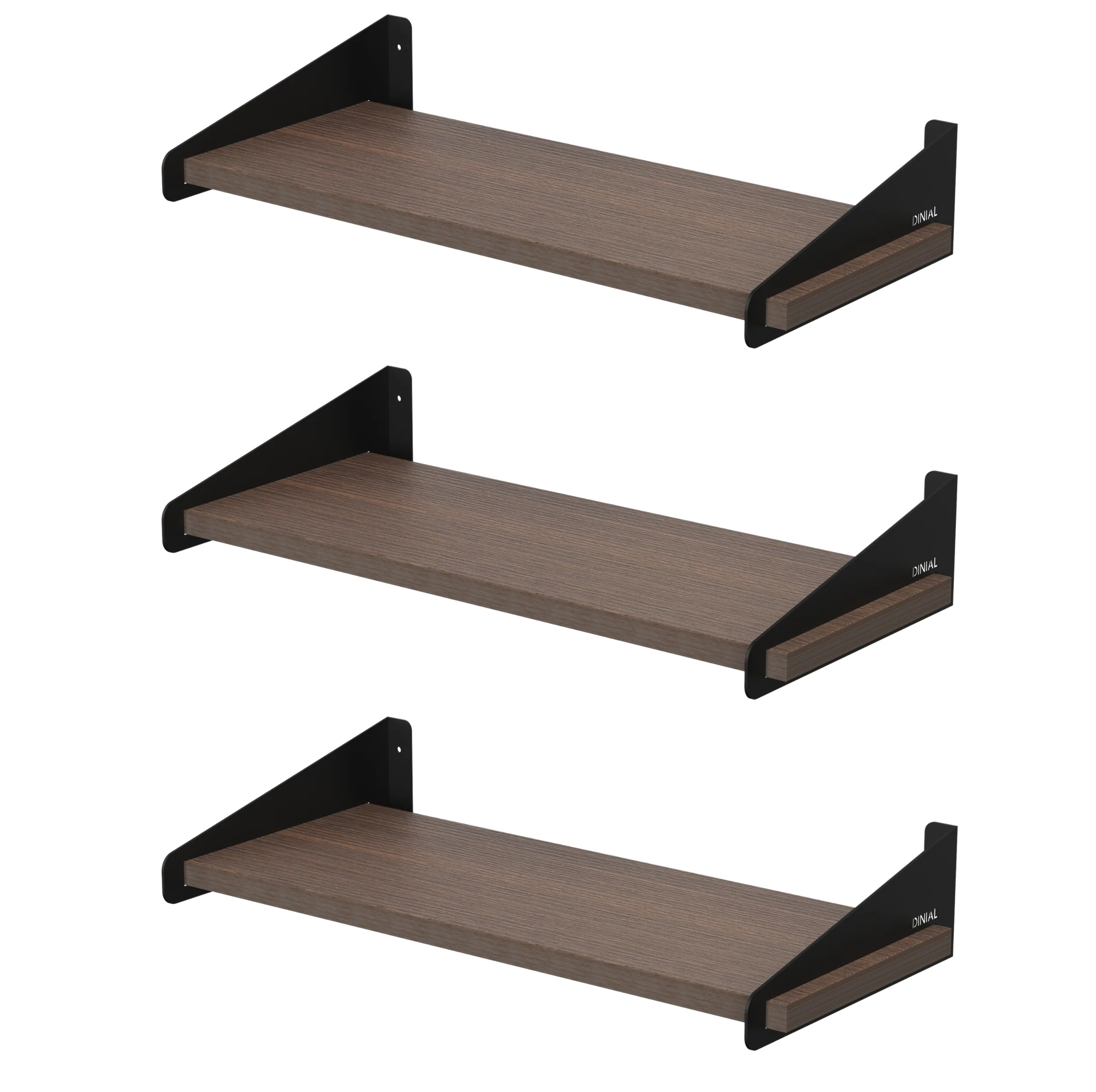 شلف دیواری دینیال مدل شیاردار کد DN4015 مجموعه سه عددی