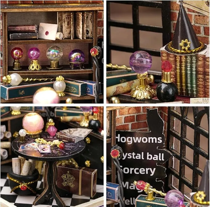 کیت ساختنی 300 تکه ناب سل مدل پازل چوبی خانه مینیاتوری چراغدار کد MOON MAGIC CUTEROOM DIY HOUSE DO IT YOURSELF